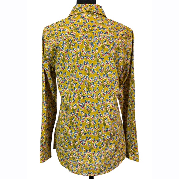 J. McLaughlin Womens Multicolor Gold Red Blue Long Sleeve Button Up Shirt - Picture 5 of 9